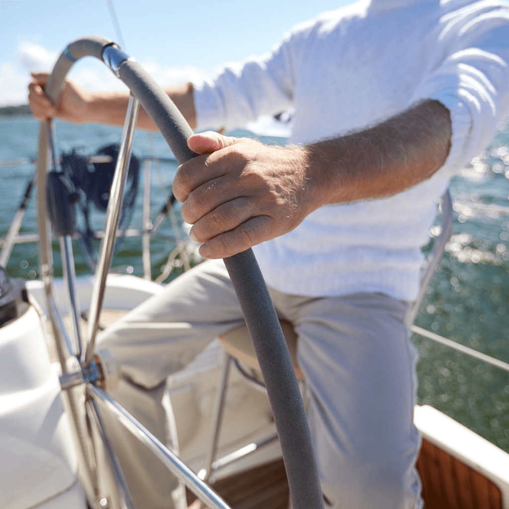 navegando en un día soleado